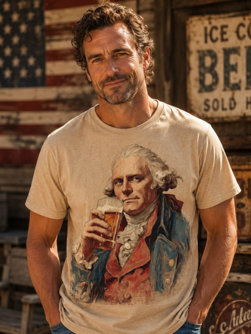 Founding Father Happy Hour Tee Hatman's originals luxury tee